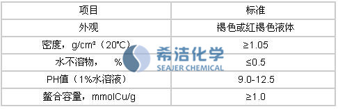 废水重金属处理药剂的性能指标